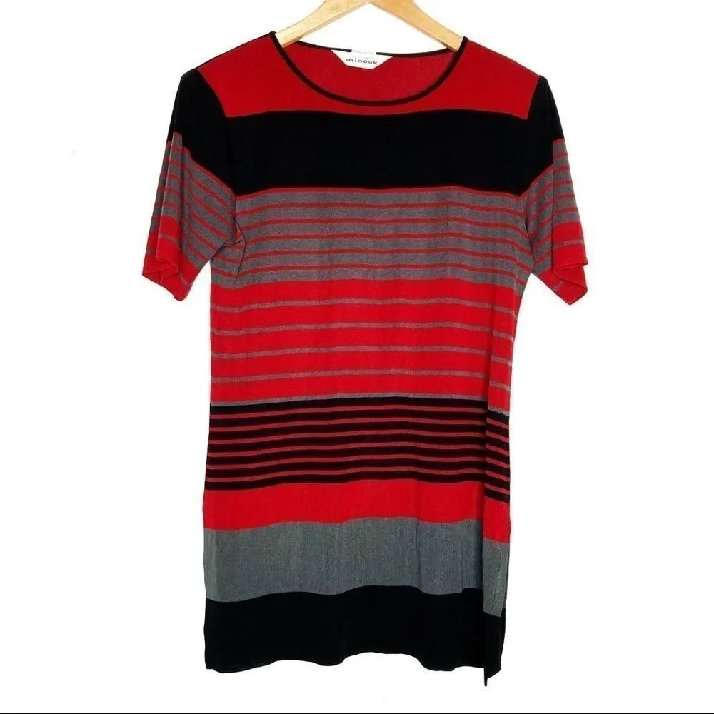 Exclusively Misook | Striped Short Sleeve Top